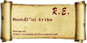 Rostási Erika névjegykártya