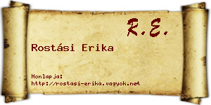 Rostási Erika névjegykártya
